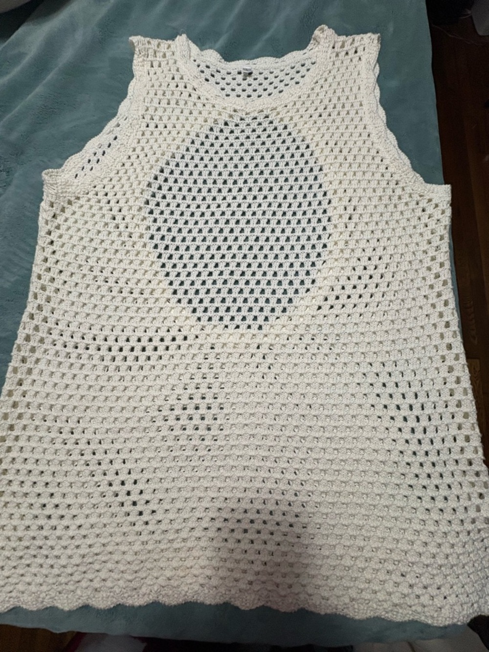 Women’s swimsuit cover-up sleeveless crochet knit